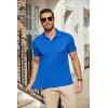 imageCOOFANDY Mens Polo Shirts Short Sleeve Pique Jersey Golf Shirt Casual Summer Collared TShirtsBlue