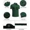 imageCOOFANDY Mens Polo Shirts Short Sleeve Pique Jersey Golf Shirt Casual Summer Collared TShirtsDark Green