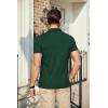 imageCOOFANDY Mens Polo Shirts Short Sleeve Pique Jersey Golf Shirt Casual Summer Collared TShirtsDark Green