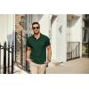 imageCOOFANDY Mens Polo Shirts Short Sleeve Pique Jersey Golf Shirt Casual Summer Collared TShirtsDark Green