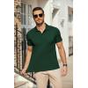 imageCOOFANDY Mens Polo Shirts Short Sleeve Pique Jersey Golf Shirt Casual Summer Collared TShirtsDark Green