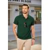 imageCOOFANDY Mens Polo Shirts Short Sleeve Pique Jersey Golf Shirt Casual Summer Collared TShirtsDark Green