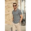imageCOOFANDY Mens Polo Shirts Short Sleeve Pique Jersey Golf Shirt Casual Summer Collared TShirtsDark Grey
