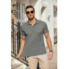imageCOOFANDY Mens Polo Shirts Short Sleeve Pique Jersey Golf Shirt Casual Summer Collared TShirtsDark Grey