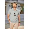 imageCOOFANDY Mens Polo Shirts Short Sleeve Pique Jersey Golf Shirt Casual Summer Collared TShirtsLight Grey