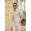 imageCOOFANDY Mens Polo Shirts Short Sleeve Pique Jersey Golf Shirt Casual Summer Collared TShirtsLight Grey