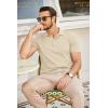 imageCOOFANDY Mens Polo Shirts Short Sleeve Pique Jersey Golf Shirt Casual Summer Collared TShirtsLight Khaki