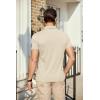 imageCOOFANDY Mens Polo Shirts Short Sleeve Pique Jersey Golf Shirt Casual Summer Collared TShirtsLight Khaki