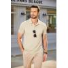 imageCOOFANDY Mens Polo Shirts Short Sleeve Pique Jersey Golf Shirt Casual Summer Collared TShirtsLight Khaki