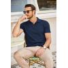 imageCOOFANDY Mens Polo Shirts Short Sleeve Pique Jersey Golf Shirt Casual Summer Collared TShirtsNavy Blue