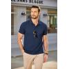imageCOOFANDY Mens Polo Shirts Short Sleeve Pique Jersey Golf Shirt Casual Summer Collared TShirtsNavy Blue