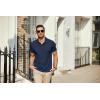 imageCOOFANDY Mens Polo Shirts Short Sleeve Pique Jersey Golf Shirt Casual Summer Collared TShirtsNavy Blue