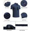 imageCOOFANDY Mens Polo Shirts Short Sleeve Pique Jersey Golf Shirt Casual Summer Collared TShirtsNavy Blue