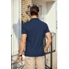 imageCOOFANDY Mens Polo Shirts Short Sleeve Pique Jersey Golf Shirt Casual Summer Collared TShirtsNavy Blue