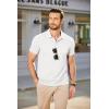 imageCOOFANDY Mens Polo Shirts Short Sleeve Pique Jersey Golf Shirt Casual Summer Collared TShirtsWhite
