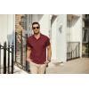 imageCOOFANDY Mens Polo Shirts Short Sleeve Pique Jersey Golf Shirt Casual Summer Collared TShirtsWine Red