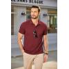 imageCOOFANDY Mens Polo Shirts Short Sleeve Pique Jersey Golf Shirt Casual Summer Collared TShirtsWine Red