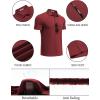 imageCOOFANDY Mens Polo Shirts Short Sleeve Pique Jersey Golf Shirt Casual Summer Collared TShirtsWine Red