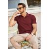 imageCOOFANDY Mens Polo Shirts Short Sleeve Pique Jersey Golf Shirt Casual Summer Collared TShirtsWine Red
