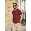 imageCOOFANDY Mens Polo Shirts Short Sleeve Pique Jersey Golf Shirt Casual Summer Collared TShirtsWine Red