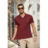 imageCOOFANDY Mens Polo Shirts Short Sleeve Pique Jersey Golf Shirt Casual Summer Collared TShirtsWine Red