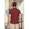imageCOOFANDY Mens Polo Shirts Short Sleeve Pique Jersey Golf Shirt Casual Summer Collared TShirtsWine Red