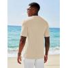 imageCOOFANDY Mens Short Sleeve Knit Shirts Casual Button Down Polo Shirt Fashion Summer Beach TopsBeige