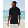 imageCOOFANDY Mens Short Sleeve Knit Shirts Casual Button Down Polo Shirt Fashion Summer Beach TopsBlack