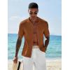 imageCOOFANDY Mens Short Sleeve Knit Shirts Casual Button Down Polo Shirt Fashion Summer Beach TopsBrown