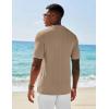 imageCOOFANDY Mens Short Sleeve Knit Shirts Casual Button Down Polo Shirt Fashion Summer Beach TopsKhaki