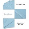 imageCOOFANDY Mens Short Sleeve Knit Shirts Casual Button Down Polo Shirt Fashion Summer Beach TopsLight Blue