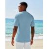 imageCOOFANDY Mens Short Sleeve Knit Shirts Casual Button Down Polo Shirt Fashion Summer Beach TopsLight Blue