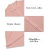 imageCOOFANDY Mens Short Sleeve Knit Shirts Casual Button Down Polo Shirt Fashion Summer Beach TopsLight Pink