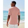 imageCOOFANDY Mens Short Sleeve Knit Shirts Casual Button Down Polo Shirt Fashion Summer Beach TopsLight Pink