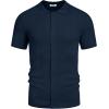 imageCOOFANDY Mens Short Sleeve Knit Shirts Casual Button Down Polo Shirt Fashion Summer Beach TopsNavy Blue