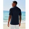 imageCOOFANDY Mens Short Sleeve Knit Shirts Casual Button Down Polo Shirt Fashion Summer Beach TopsNavy Blue