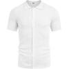 imageCOOFANDY Mens Short Sleeve Knit Shirts Casual Button Down Polo Shirt Fashion Summer Beach TopsWhite