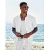 imageCOOFANDY Mens Short Sleeve Knit Shirts Casual Button Down Polo Shirt Fashion Summer Beach TopsWhite