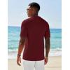 imageCOOFANDY Mens Short Sleeve Knit Shirts Casual Button Down Polo Shirt Fashion Summer Beach TopsWine Red