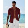 imageCOOFANDY Mens Short Sleeve Knit Shirts Casual Button Down Polo Shirt Fashion Summer Beach TopsWine Red