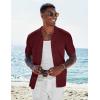 imageCOOFANDY Mens Short Sleeve Knit Shirts Casual Button Down Polo Shirt Fashion Summer Beach TopsWine Red