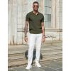 imageCOOFANDY Mens Slim Fit Knit Polo Shirts Business Lightweight Polo Sweater Casual Summer Ribbed Textured Collared T ShirtArmy Green