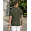 imageCOOFANDY Mens Slim Fit Knit Polo Shirts Business Lightweight Polo Sweater Casual Summer Ribbed Textured Collared T ShirtArmy Green
