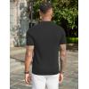 imageCOOFANDY Mens Slim Fit Knit Polo Shirts Business Lightweight Polo Sweater Casual Summer Ribbed Textured Collared T ShirtBlack