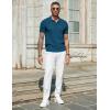 imageCOOFANDY Mens Slim Fit Knit Polo Shirts Business Lightweight Polo Sweater Casual Summer Ribbed Textured Collared T ShirtBlue