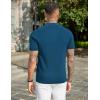 imageCOOFANDY Mens Slim Fit Knit Polo Shirts Business Lightweight Polo Sweater Casual Summer Ribbed Textured Collared T ShirtBlue