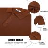 imageCOOFANDY Mens Slim Fit Knit Polo Shirts Business Lightweight Polo Sweater Casual Summer Ribbed Textured Collared T ShirtBrown