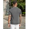 imageCOOFANDY Mens Slim Fit Knit Polo Shirts Business Lightweight Polo Sweater Casual Summer Ribbed Textured Collared T ShirtDark Grey