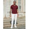 imageCOOFANDY Mens Slim Fit Knit Polo Shirts Business Lightweight Polo Sweater Casual Summer Ribbed Textured Collared T ShirtDark Red