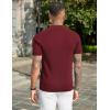 imageCOOFANDY Mens Slim Fit Knit Polo Shirts Business Lightweight Polo Sweater Casual Summer Ribbed Textured Collared T ShirtDark Red